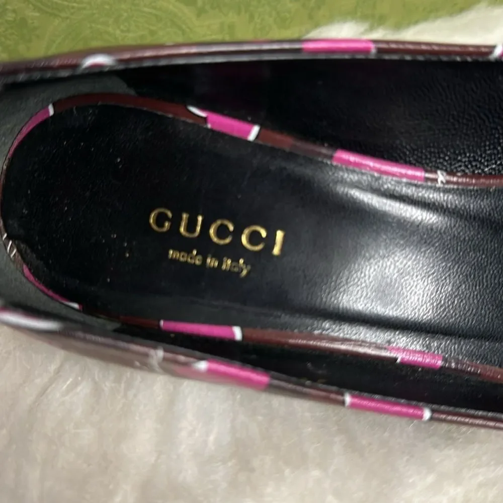 💯Authentic Gucci Heart Print Wedge Heels with Open Toes🍀